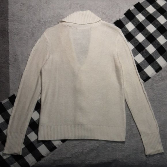 ❄️ S | Gloria Vanderbilt | V-Neck Knitted Frog-Fastener Sweater - Picture 3 of 6